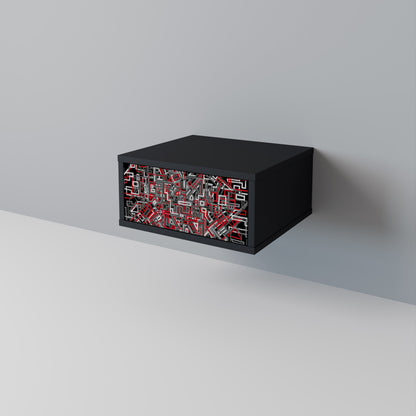 BROKEN LINES Nightstand in Black Finish