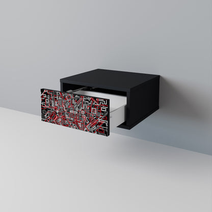 BROKEN LINES Nightstand in Black Finish