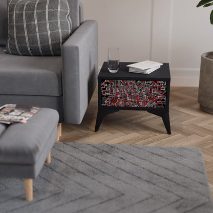 BROKEN LINES Nightstand in Black Finish