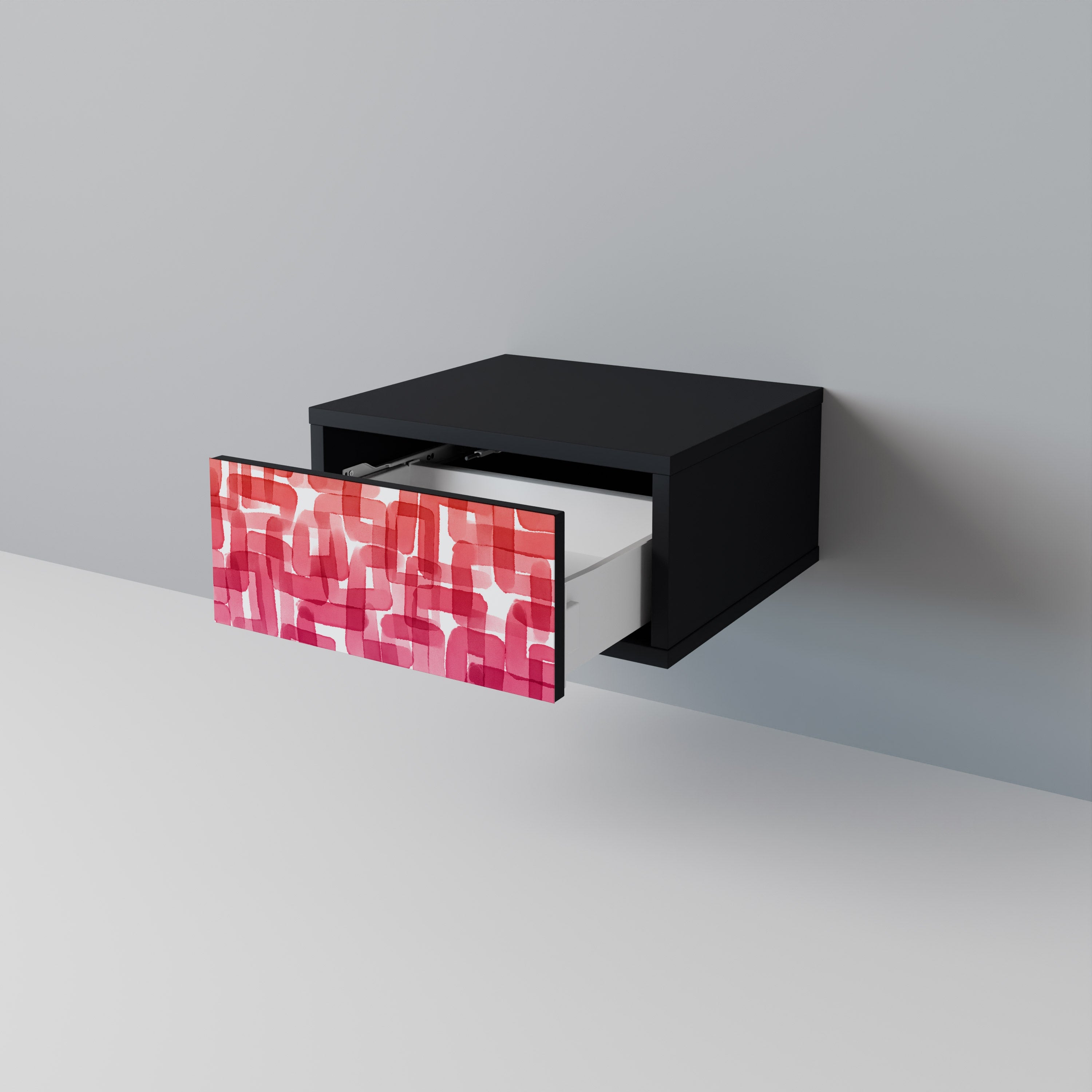 KALEIDOSKOPISK KUBISM Sängbord i svart finish