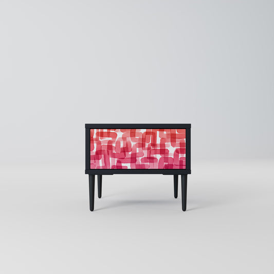 KALEIDOSCOPIC CUBISM Nightstand in Black Finish