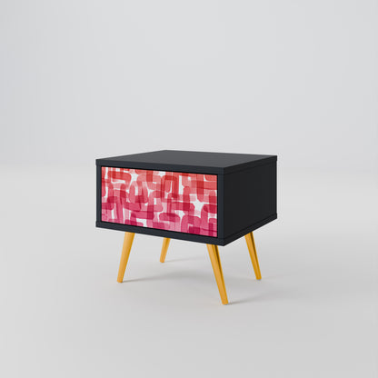 KALEIDOSKOPISK KUBISM Sängbord i svart finish