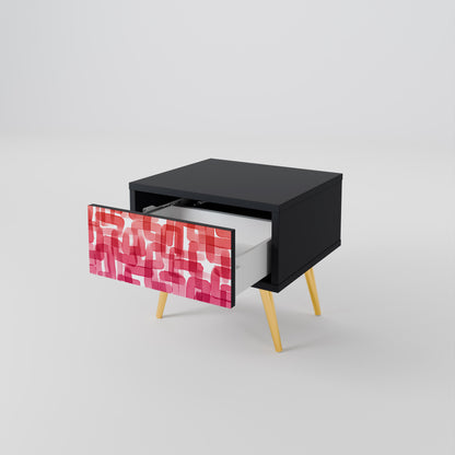 KALEIDOSKOPISK KUBISM Sängbord i svart finish