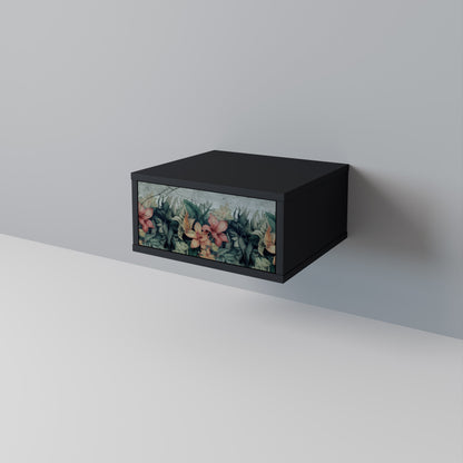 HEAVENLY BLOOM Nightstand in Black Finish