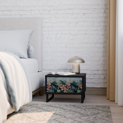 HEAVENLY BLOOM Nightstand in Black Finish