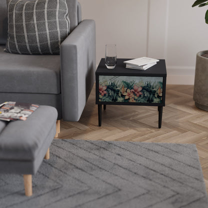 HEAVENLY BLOOM Nightstand in Black Finish