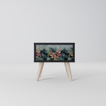 HEAVENLY BLOOM Nightstand in Black Finish
