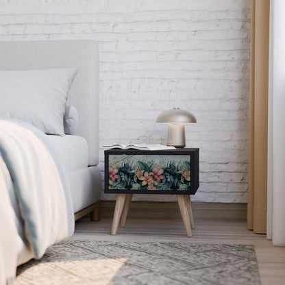 HEAVENLY BLOOM Nightstand in Black Finish