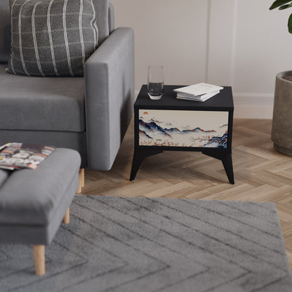 JAPANESE LANDSCAPE Nightstand in Black Finish