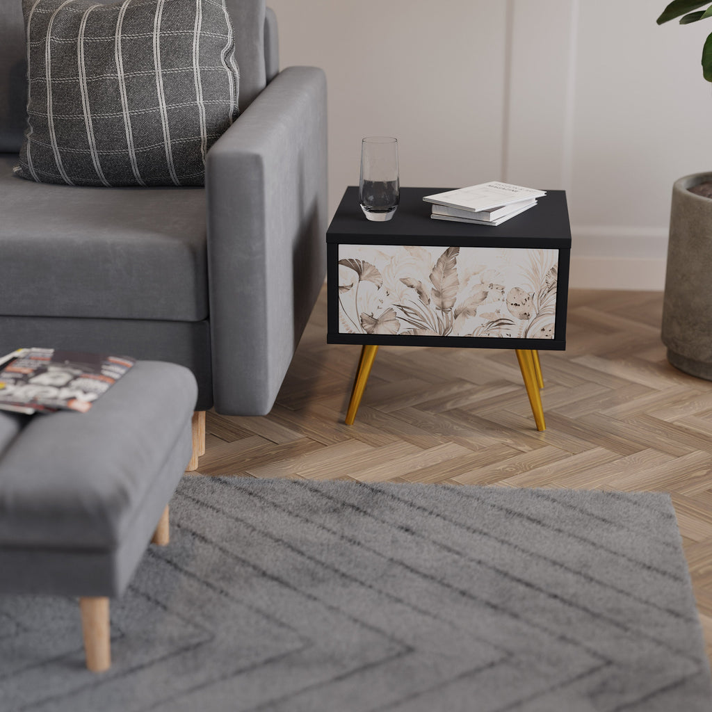 WILD TENDERNESS Nattduksbord i svart finish
