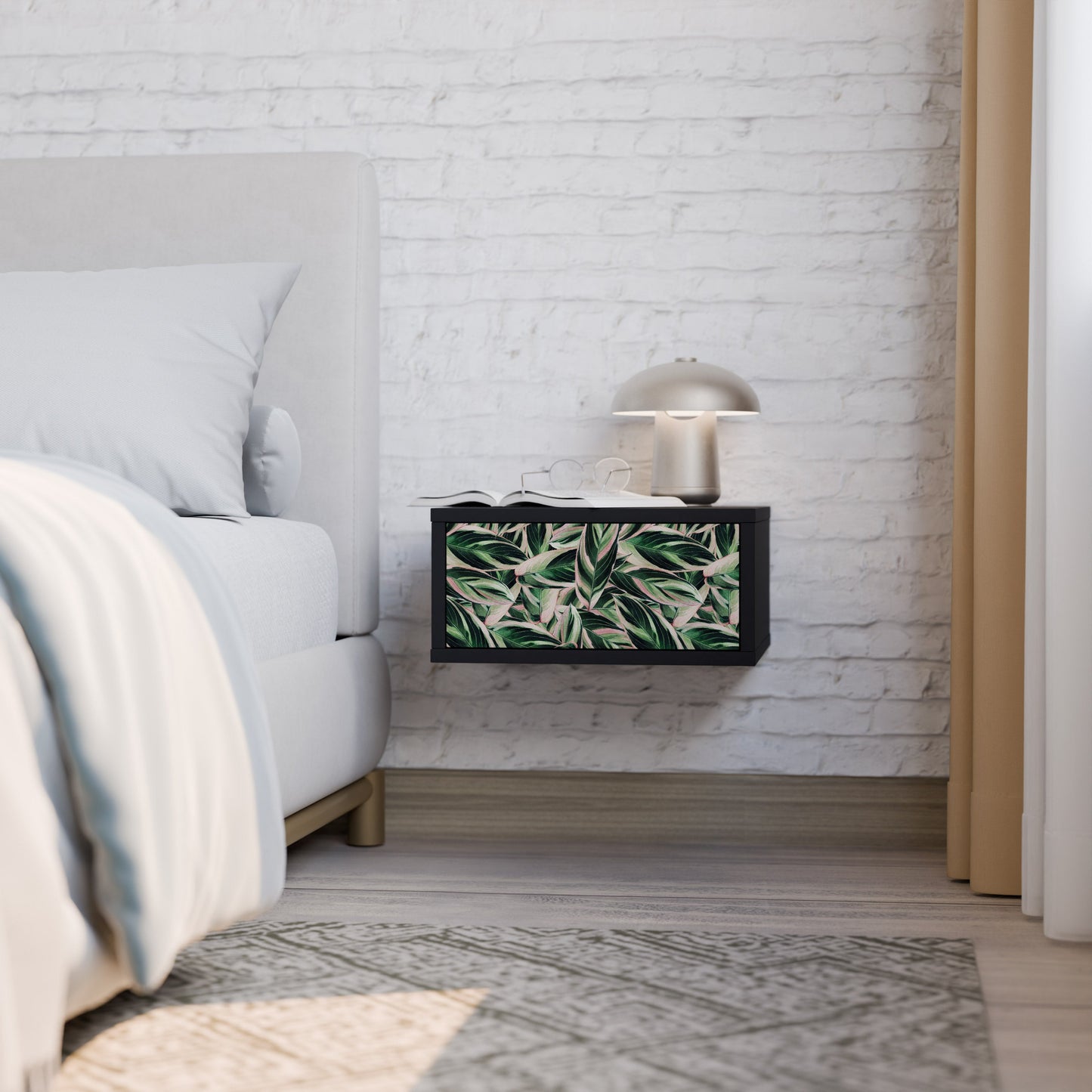 EERIE STROMANTHE Nightstand in Black Finish