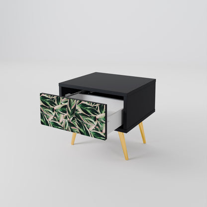 EERIE STROMANTHE Nightstand in Black Finish