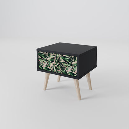 EERIE STROMANTHE Nightstand in Black Finish