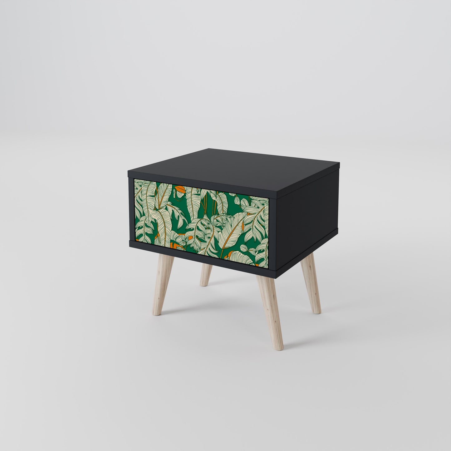 VERDANT PLEASURES Nightstand in Black Finish