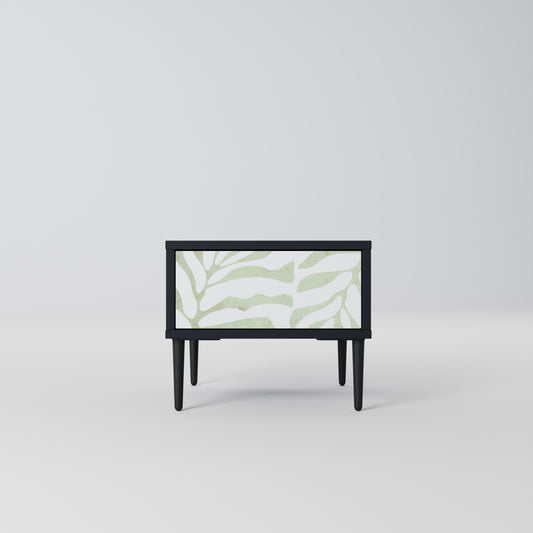 BOTANICAL SPARK Nightstand in Black Finish