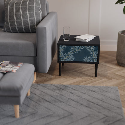 BLUE LEAVES Nightstand in Black Finish