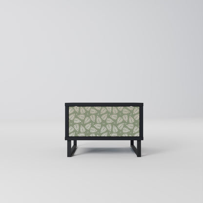 LEAVES ON GREEN Nightstand in Black Finish