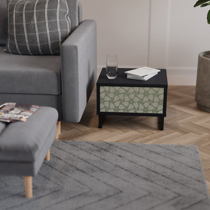 LEAVES ON GREEN Nightstand in Black Finish