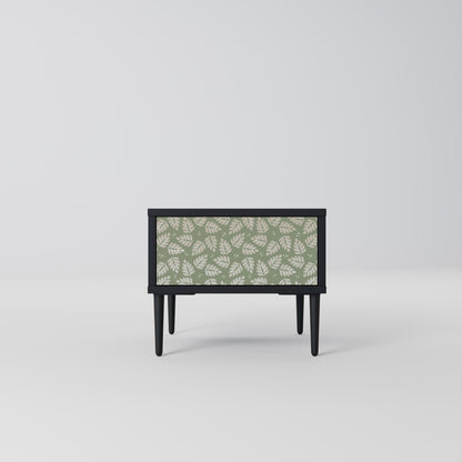 LEAVES ON GREEN Nightstand in Black Finish