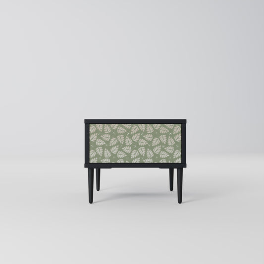 LEAVES ON GREEN Nightstand in Black Finish