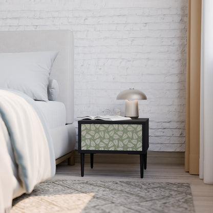 LEAVES ON GREEN Nightstand in Black Finish