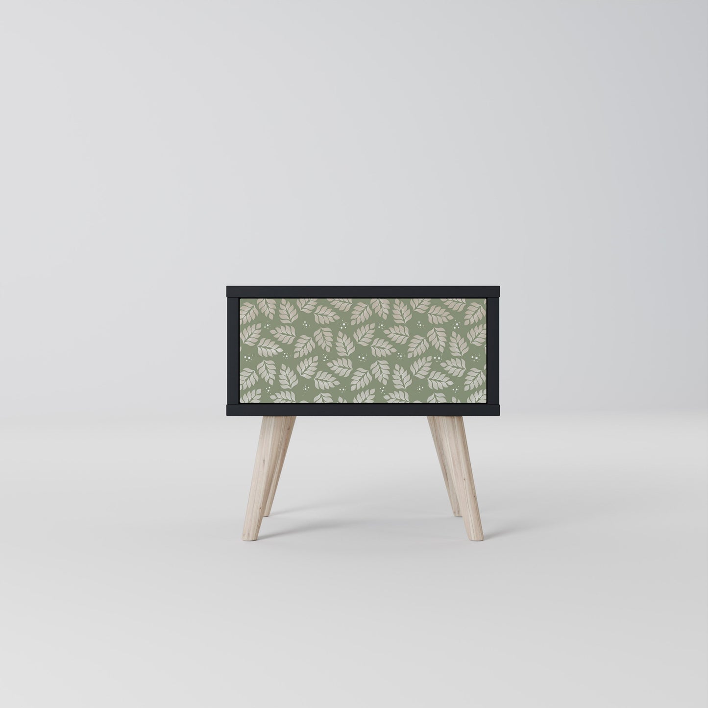 LEAVES ON GREEN Nightstand in Black Finish