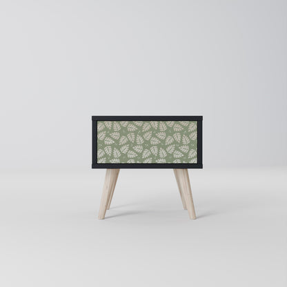LEAVES ON GREEN Nightstand in Black Finish