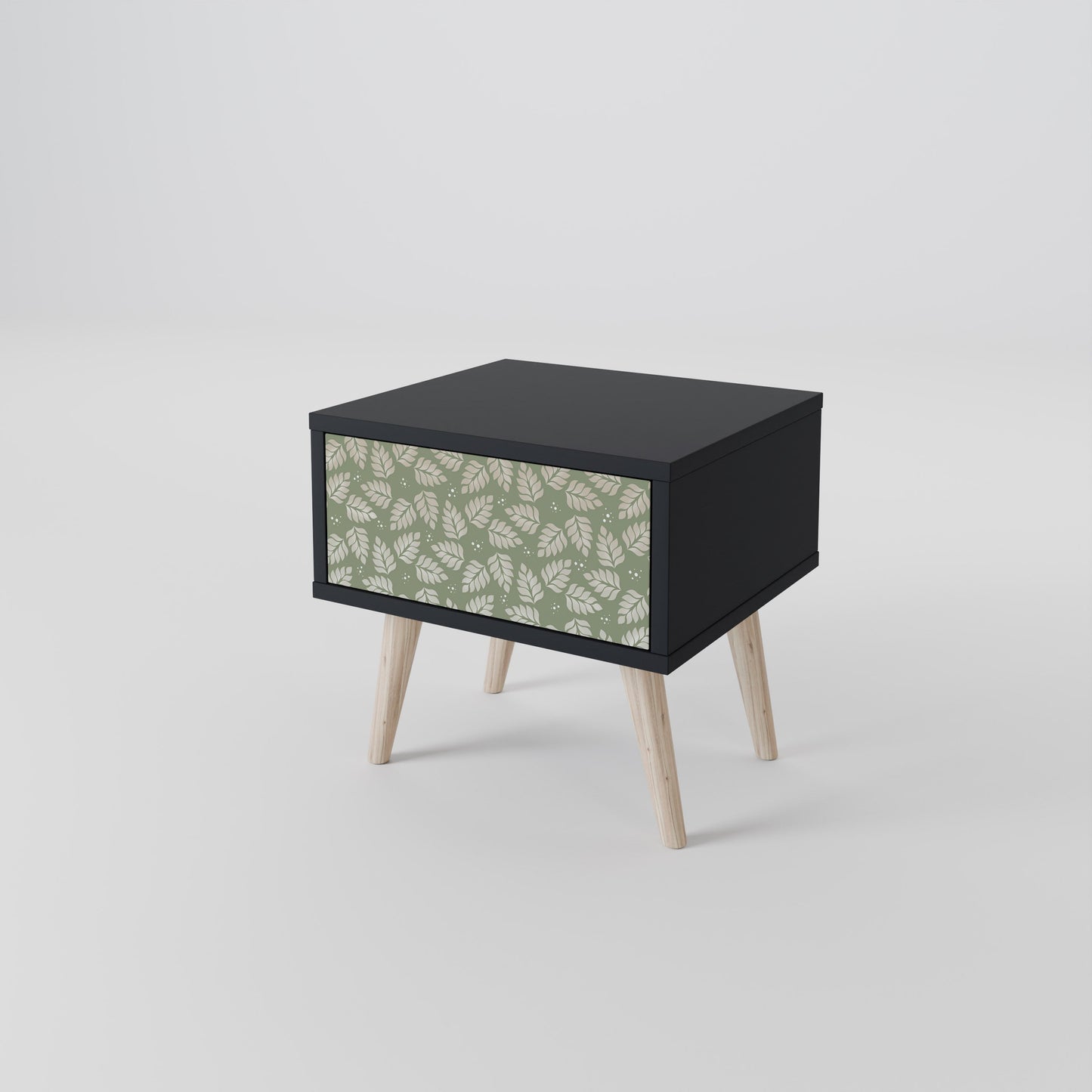LEAVES ON GREEN Nightstand in Black Finish