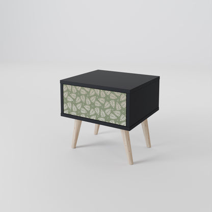 LEAVES ON GREEN Nightstand in Black Finish