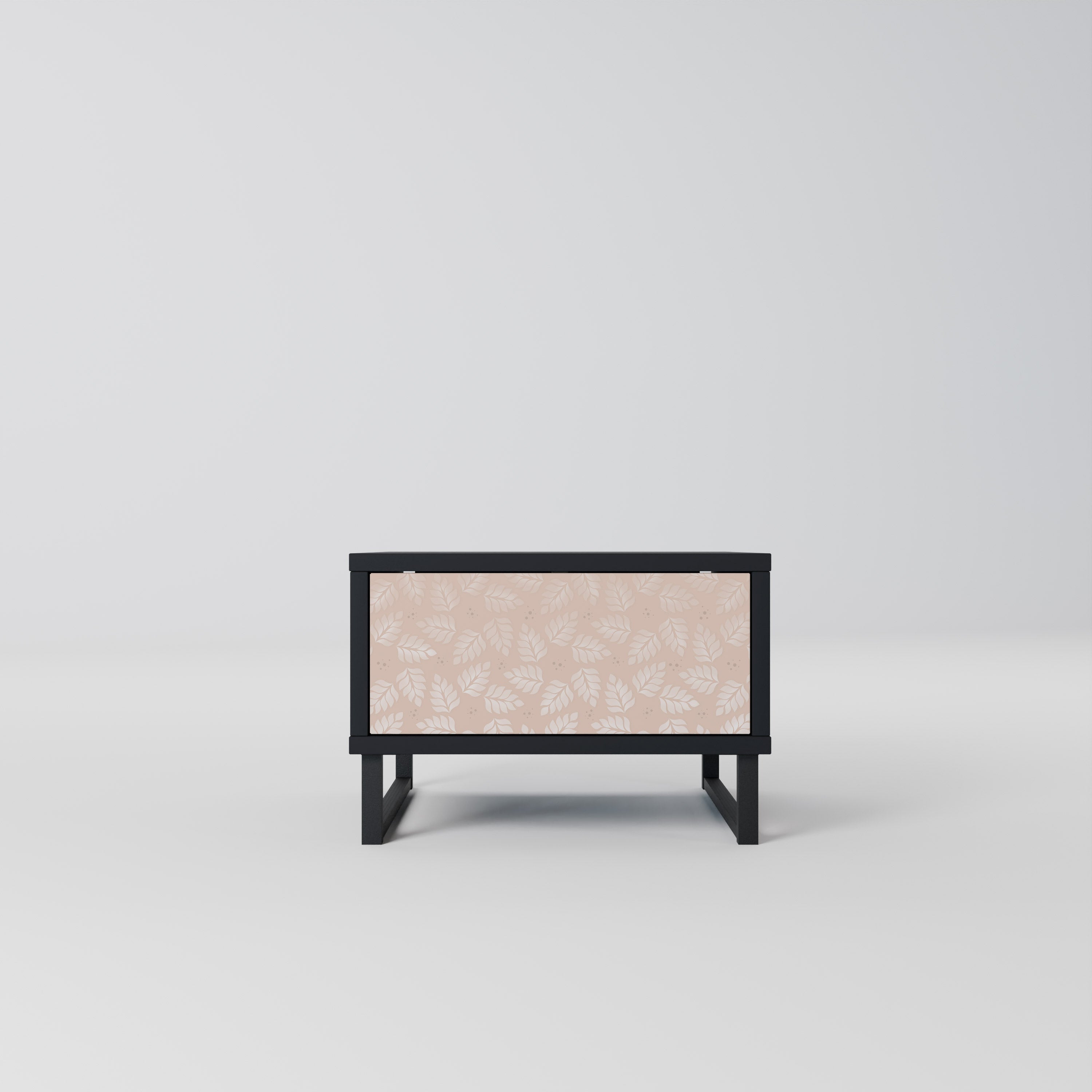 LÖV PÅ BEIGE SJUKBORD i svart finish