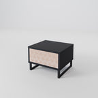 LEAVES ON BEIGE Nightstand in Black Finish