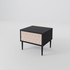 LEAVES ON BEIGE Nightstand in Black Finish