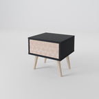 LEAVES ON BEIGE Nightstand in Black Finish