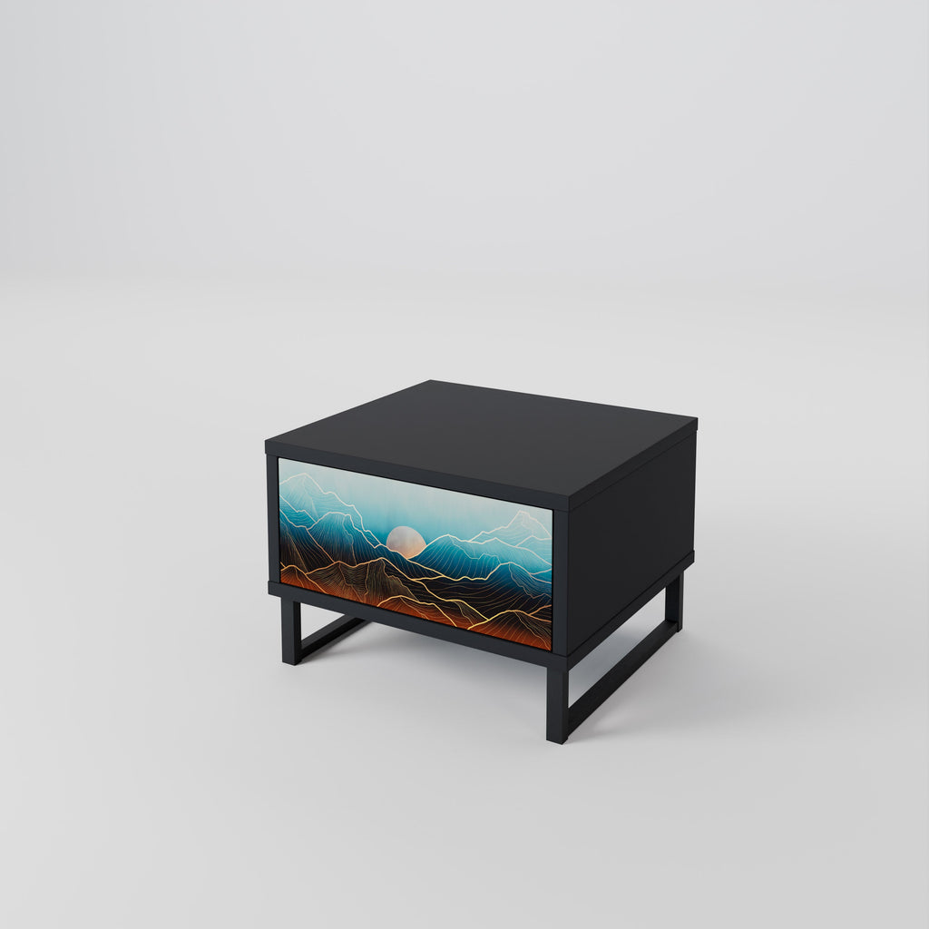 LUNAR SECRETS Nattduksbord i svart finish