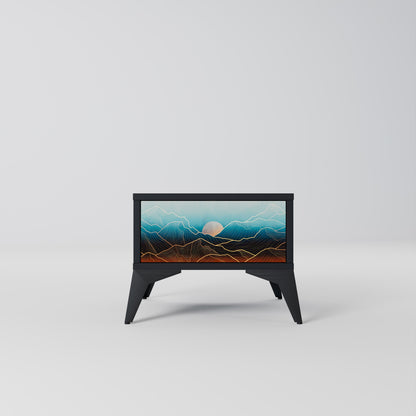 LUNAR SECRETS Nightstand in Black Finish