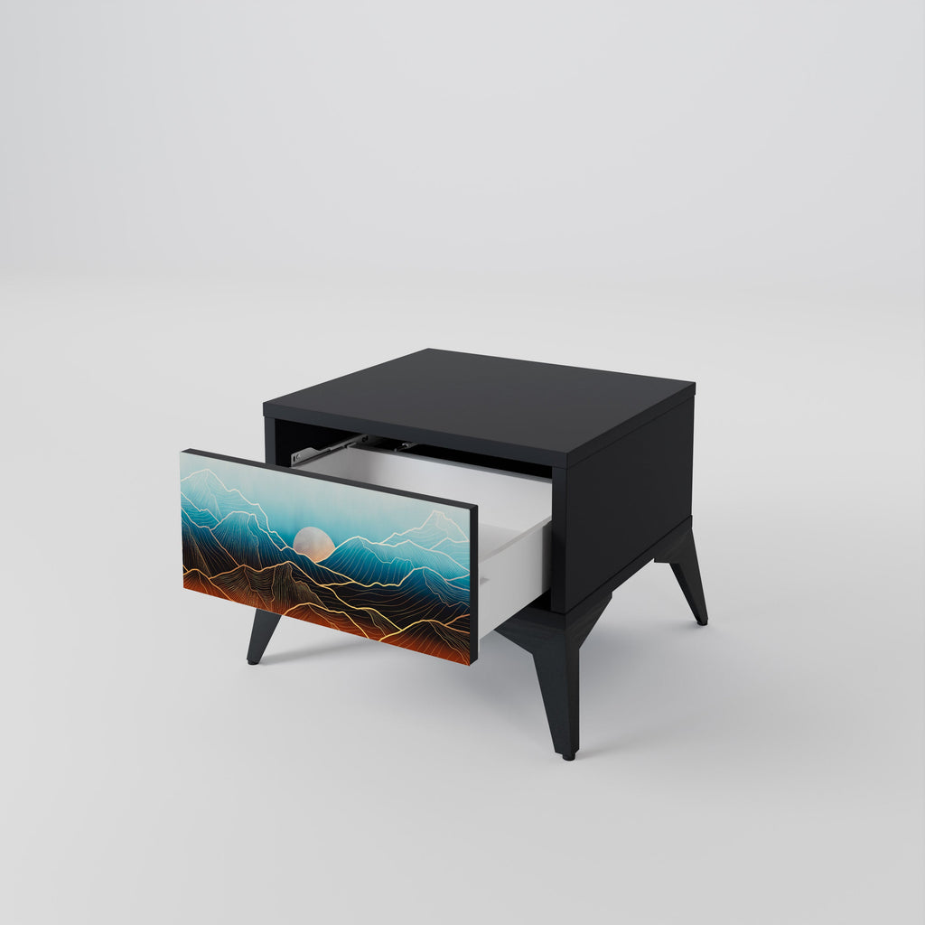 LUNAR SECRETS Nattduksbord i svart finish