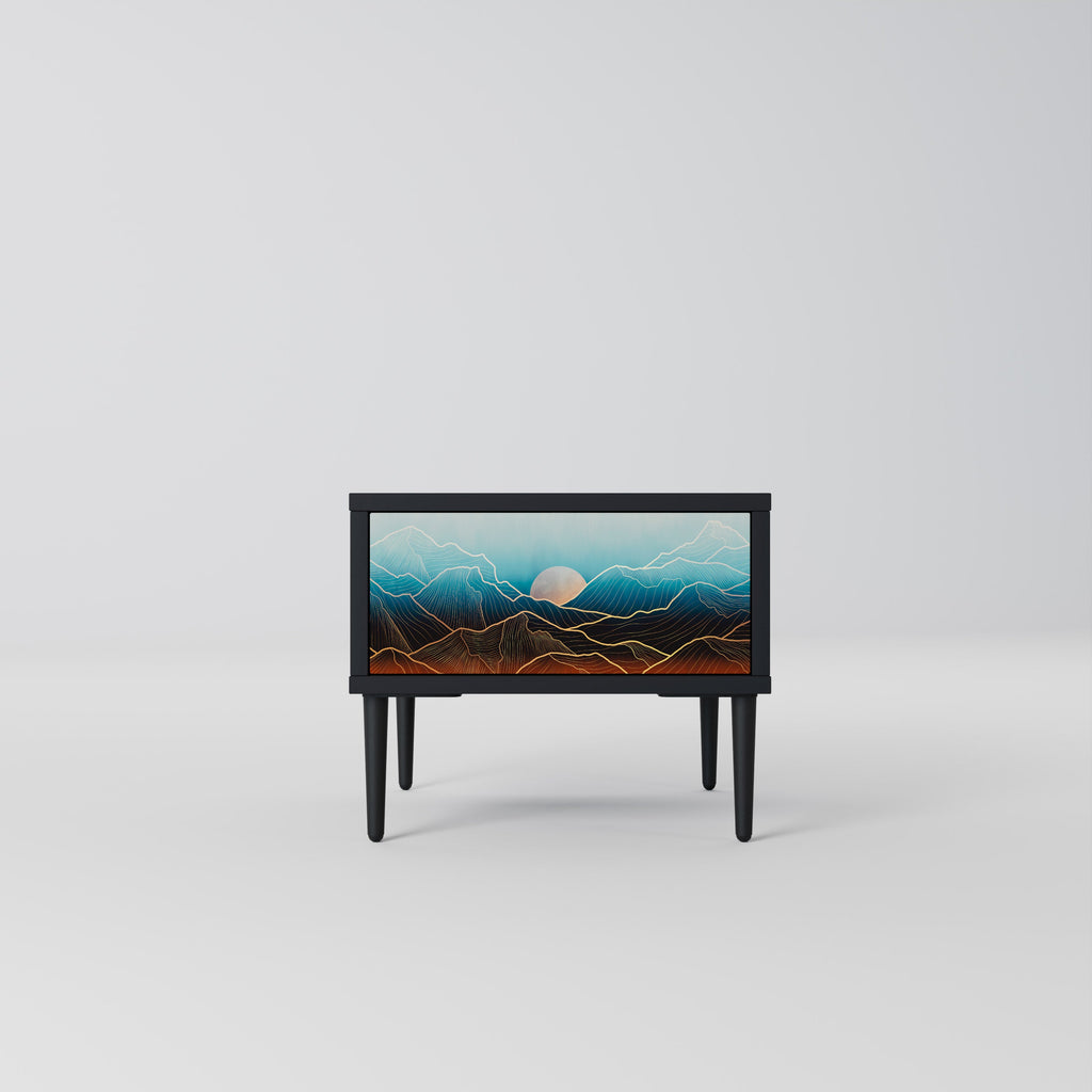 LUNAR SECRETS Nattduksbord i svart finish
