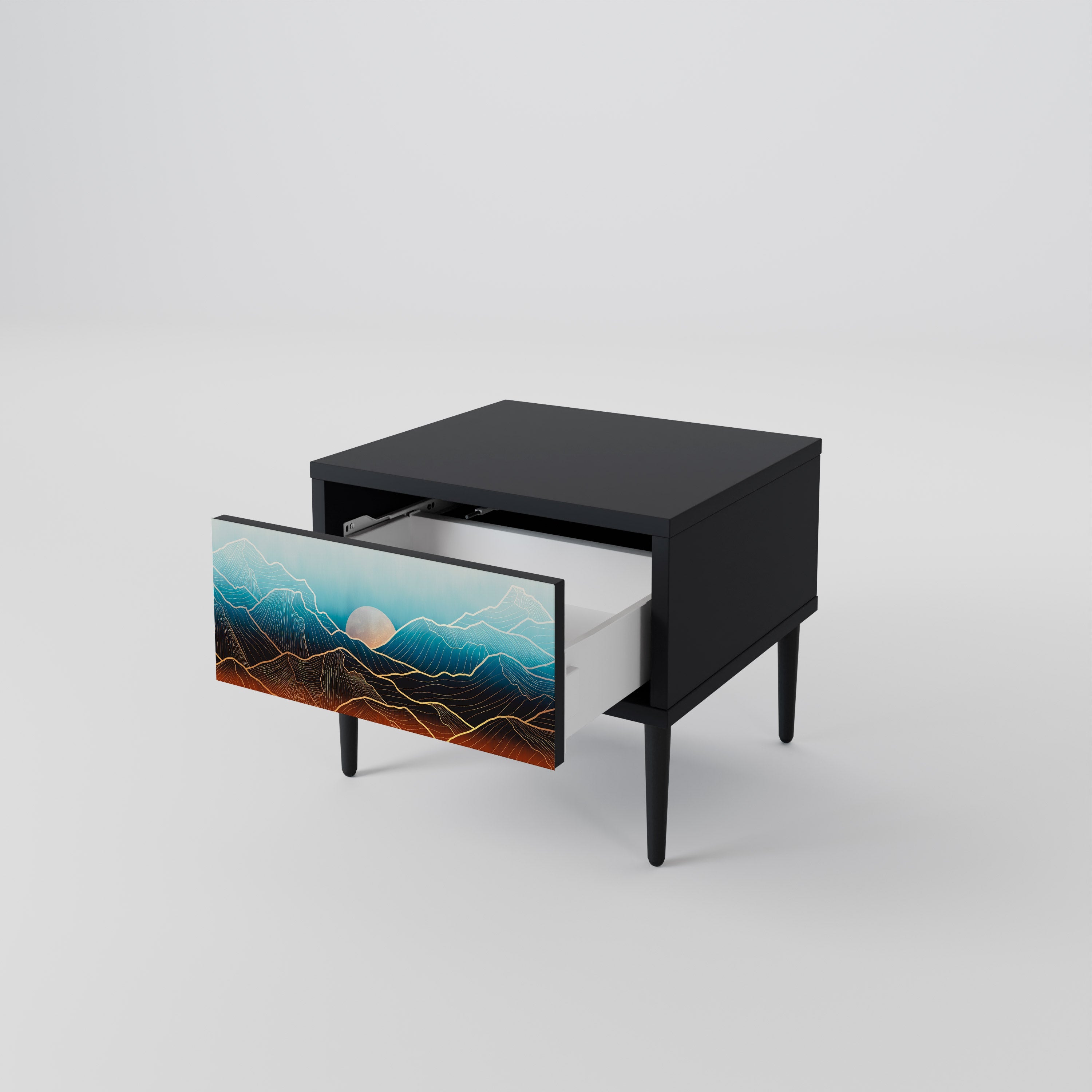 LUNAR SECRETS Nattduksbord i svart finish