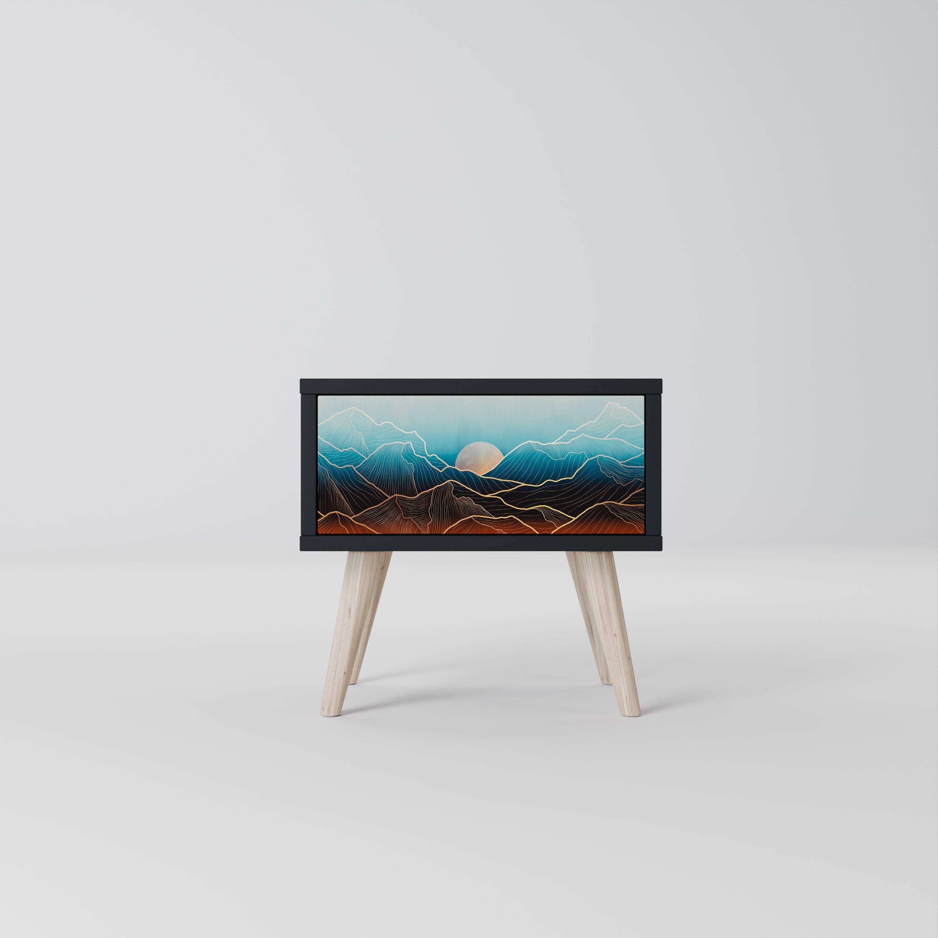 LUNAR SECRETS Nattduksbord i svart finish
