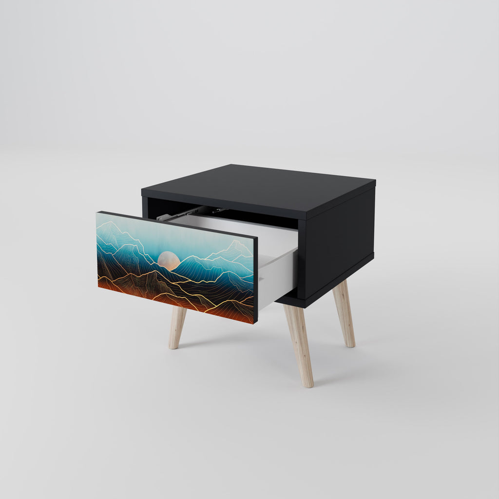 LUNAR SECRETS Nattduksbord i svart finish