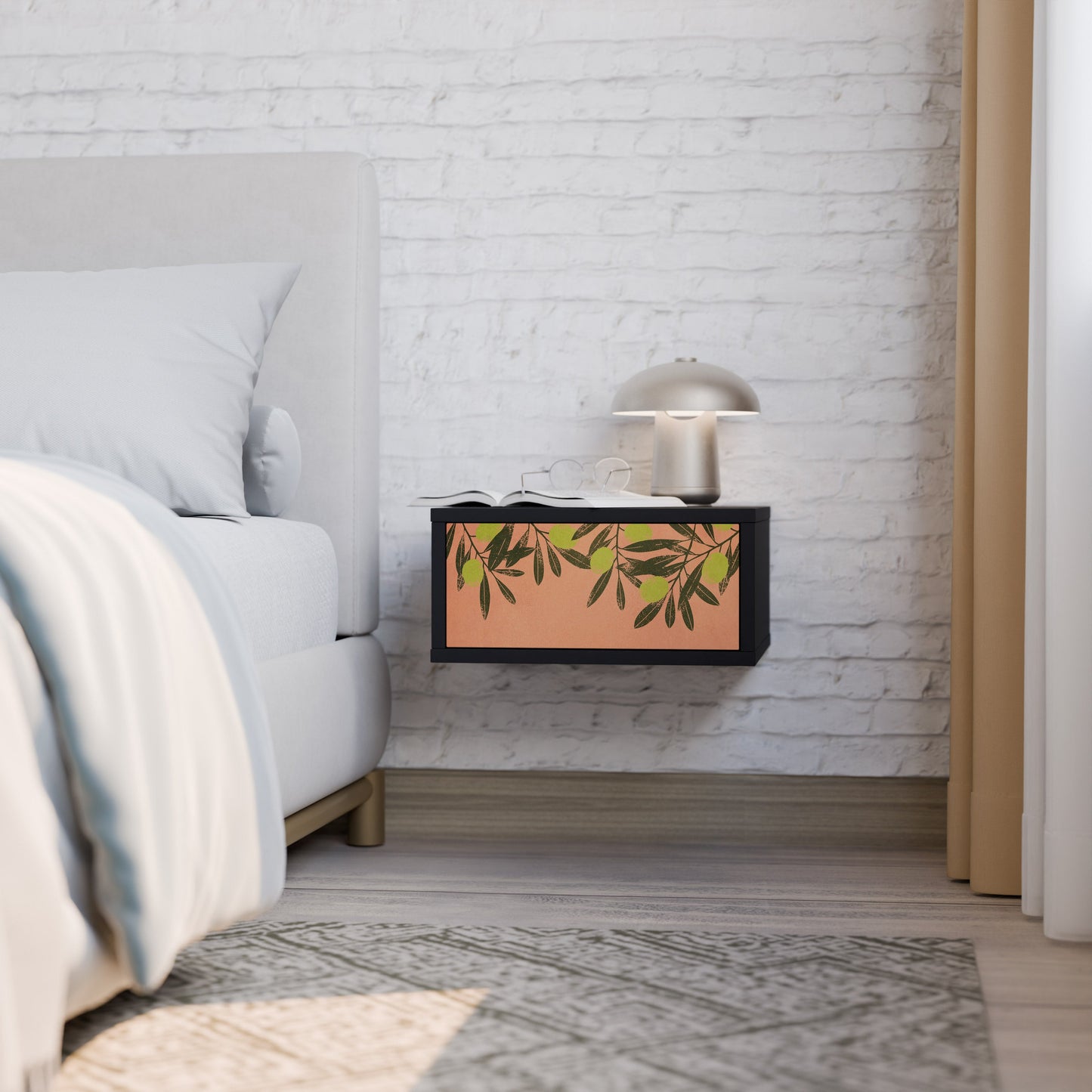 JUICY OLIVES Nightstand in Black Finish