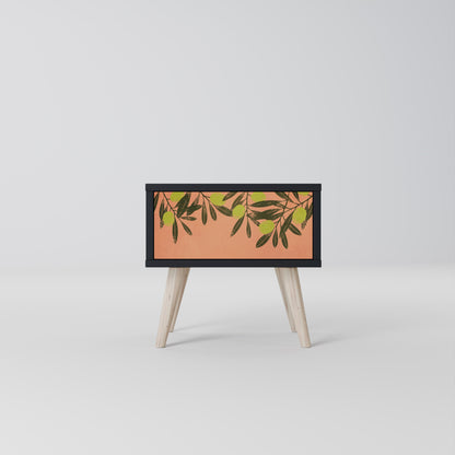 JUICY OLIVES Nightstand in Black Finish