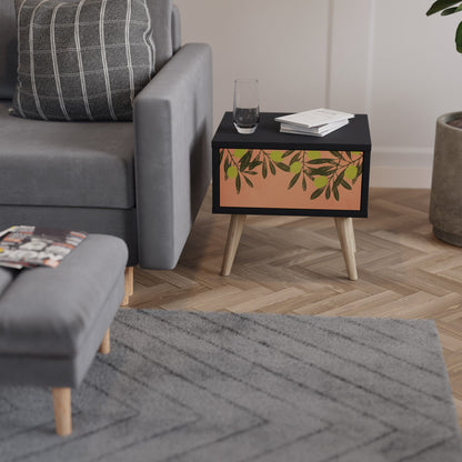 JUICY OLIVES Nightstand in Black Finish