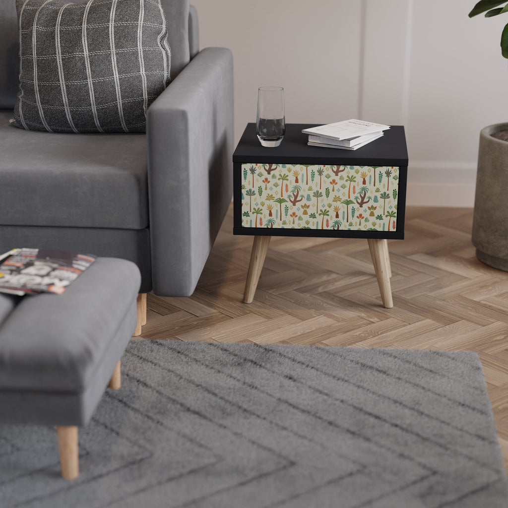 PALM SPRING Nattduksbord i svart finish