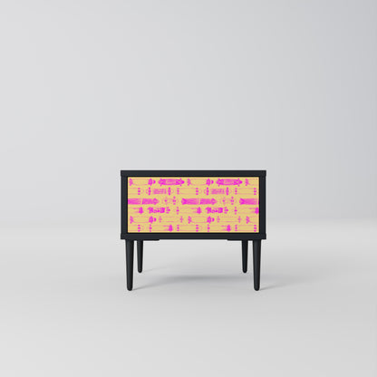 SKATEBOARD ARTISTRY Nightstand in Black Finish