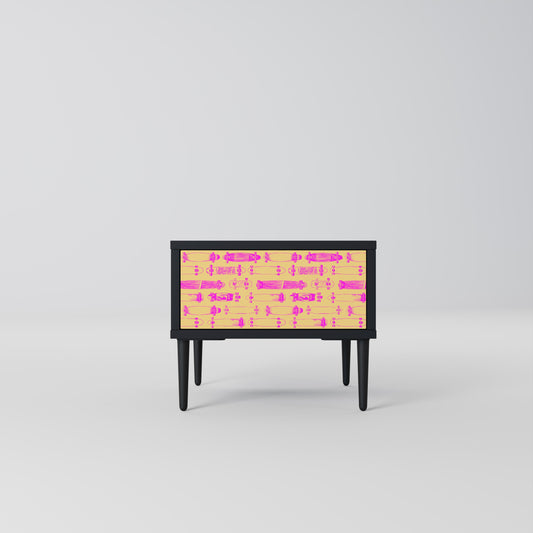 SKATEBOARD ARTISTRY Nightstand in Black Finish