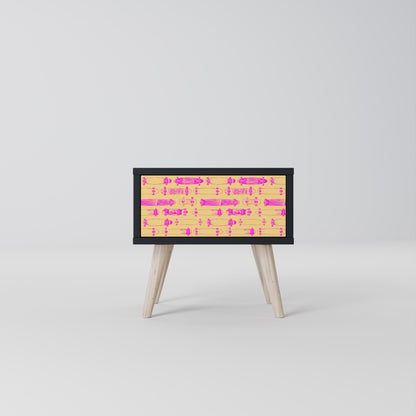 SKATEBOARD ARTISTRY Nightstand in Black Finish