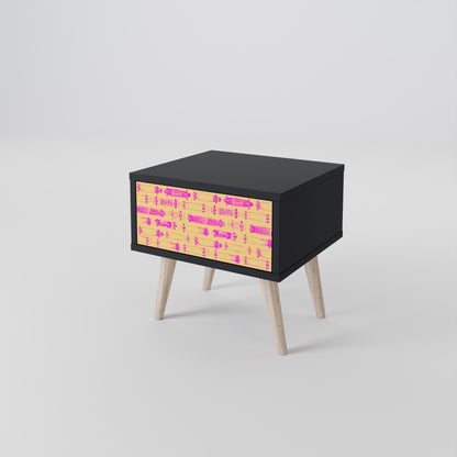 SKATEBOARD ARTISTRY Nightstand in Black Finish