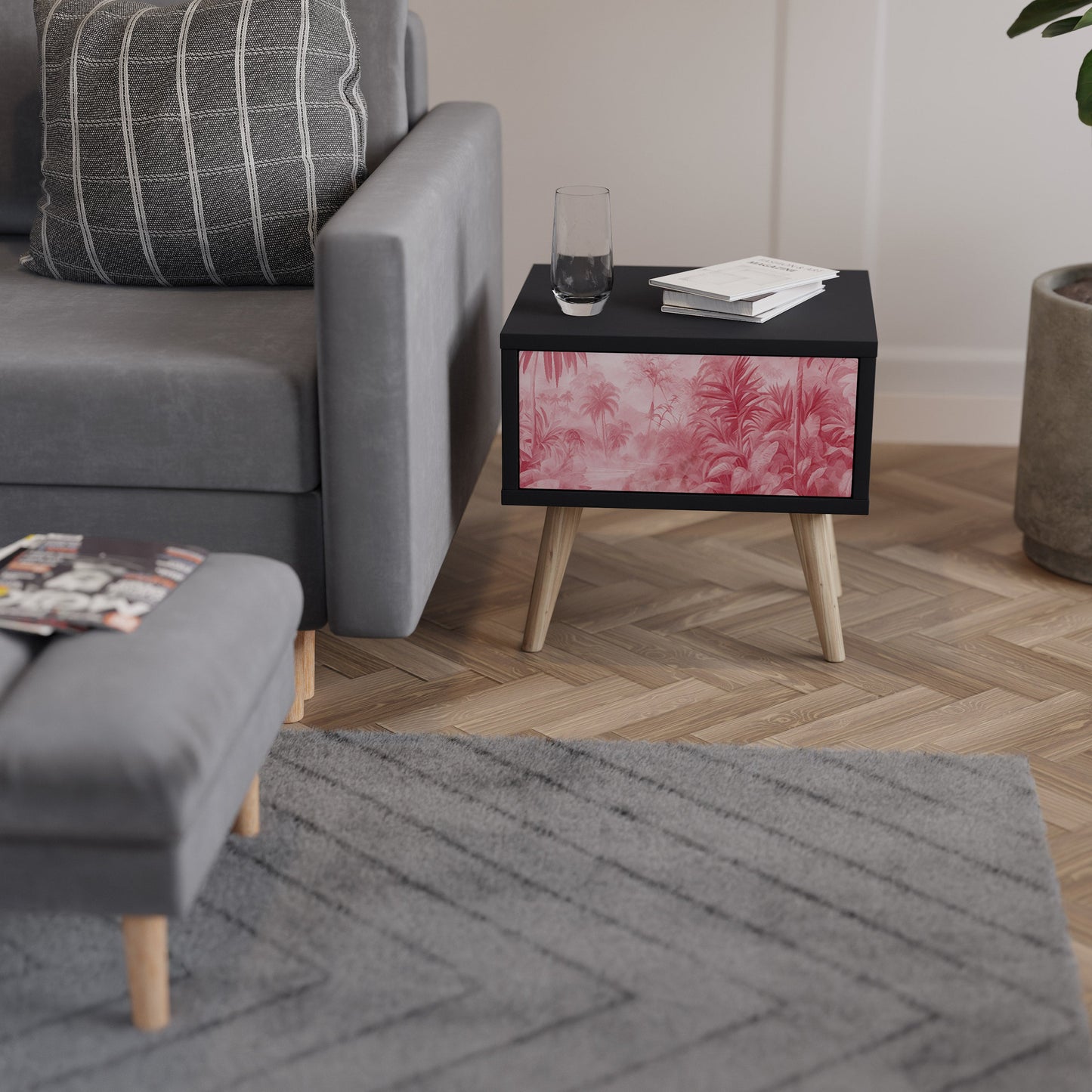 SWEET TROPICS Nightstand in Black Finish