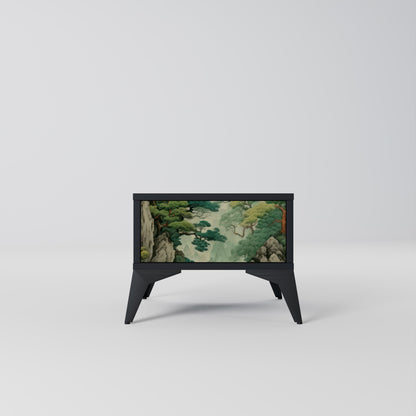 VERDURE ABYSS Nightstand in Black Finish